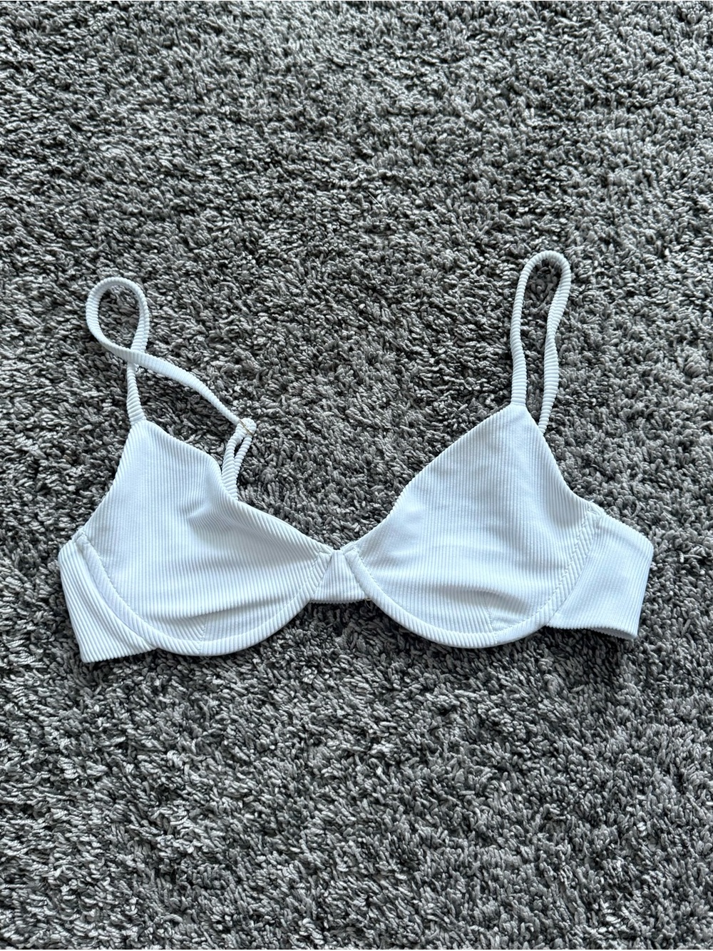 Beach Riot White Ribbed Underwire Bikini Top